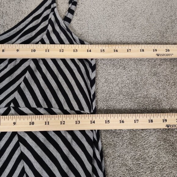 Motherhood Maternity Women's Dress Sz M Black Gray Chevron Cotton Modal Y2K Goth - Picture 8 of 9